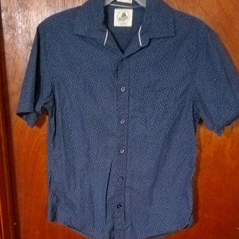 Estate Rennington Navy Polka Dot Casual Shirt